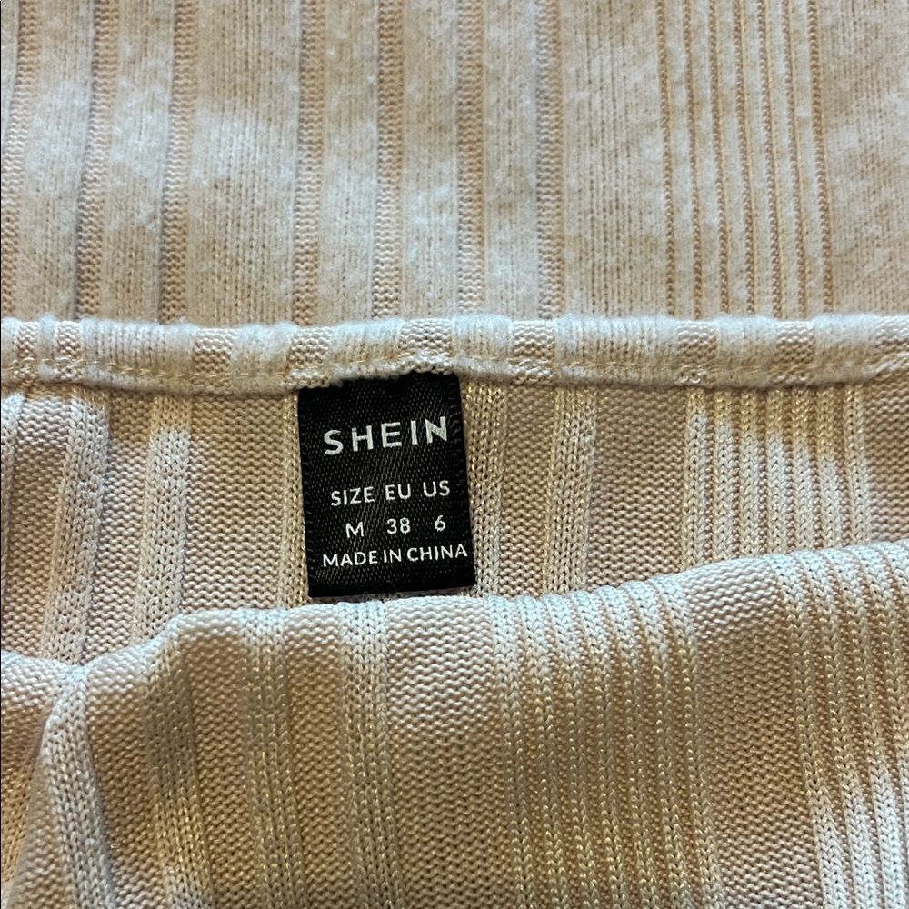 SHEIN Cream Ribbed Dress - Picture 2 of 2